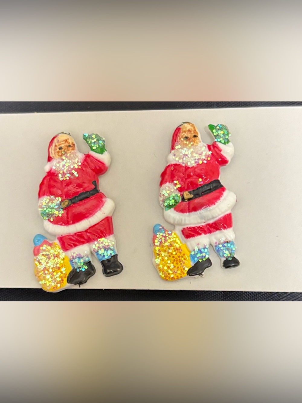 Festive Red Santa Clip-On Earrings - Holiday Accessories